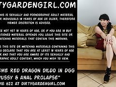 Extreme red dragon dildo in Dirtygardengirl pussy & anal