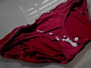 Cum on Red Satin Panties