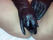 leather gloves in action