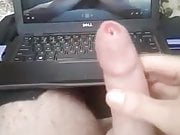 Wanking to porn and cum