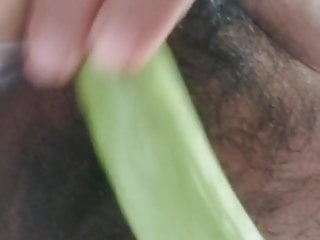 Desperate indian wife Drilling her pussy with cucumber