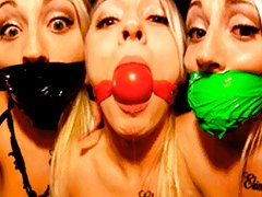 Kinky Blonde Amateur Gagged With Panties, Ball Gag And Duct Tape In Homemade Gag Talk Video