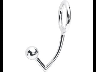 Metal cockring with anal ball