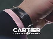 Cartier Tank Americaine in Steel Wrist Rotation
