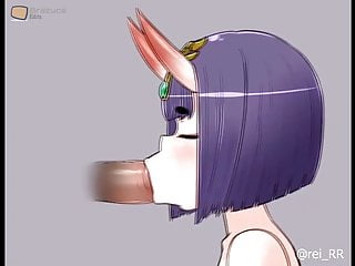 DEMON GIRL ENJOYING  AN INTENSE SUCKING! (EXTENDED VERSION)