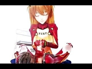 Hentai, Deepthroating, Footjob, Animation