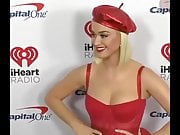 Katy Perry in red bustier top  at KIIS FM Jingle Ball 2019 