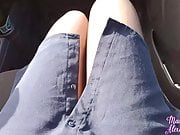 Teen Fingering Through Hole in Pantyhose and Sex in the Car