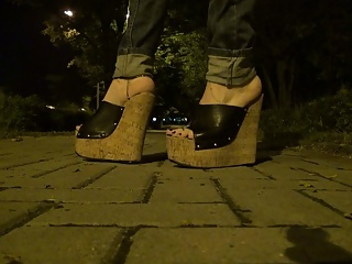 Going Out In Public In Very Sexy Platform Wedges