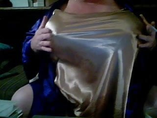 Massive Gold Satin Boobs 50ddds...