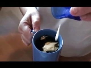 Coffee, Cumshot, Mature, Female Masturbation