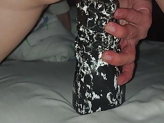 Homemade Sex Toy, Toy, Riding Dildo, Wife Stretched