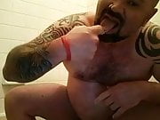 Hefty Tattooed Bear Wanks