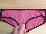 Cumming on her pink panties