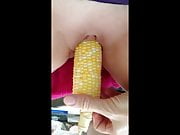 Mature woman wittily uses cob