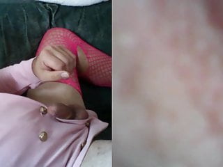 my new pink dress loads of cum