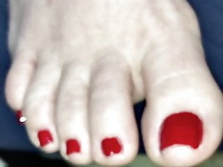 Wifes sexy feet and red toes...