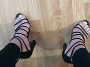 Cumming with my sexy strappy black heels