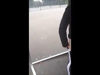 18 year old girl plays in the park