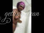 Ebony Queen getting all clean just for you