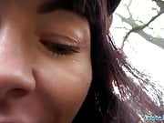 Public Agent Mouthful of cum and fuck for sexy brunette babe