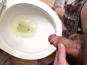 Big hairy cock pissing