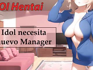 Spanish JOI hentai, Idol need manager.