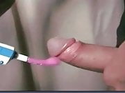Toothbrush vibrator gives big squirting orgasm