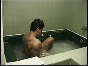 Young lad has a sensual bath and plays with his tool