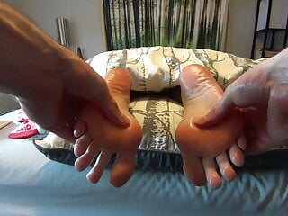 Foot Massage, Oily Feet, Homemade, MILF Soles