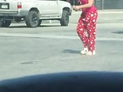 Big ghetto booty girl in pajamas 