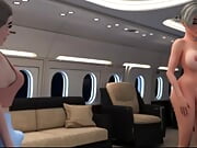 Two hot girl is fucking in an airplane. A hard cock and big hole these girls.