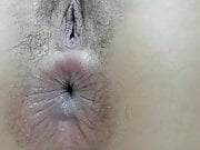 showing you my asshole and pussy hole close-up and teasing you