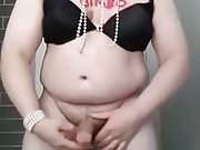 Slut losser with bra cum front cam
