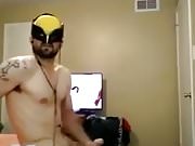 Mask, big cock, cuming guy